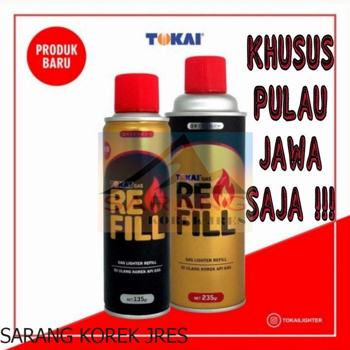 refil gas isi ulang korek api gas tokai asli butane refill gas lighter - 135 gram