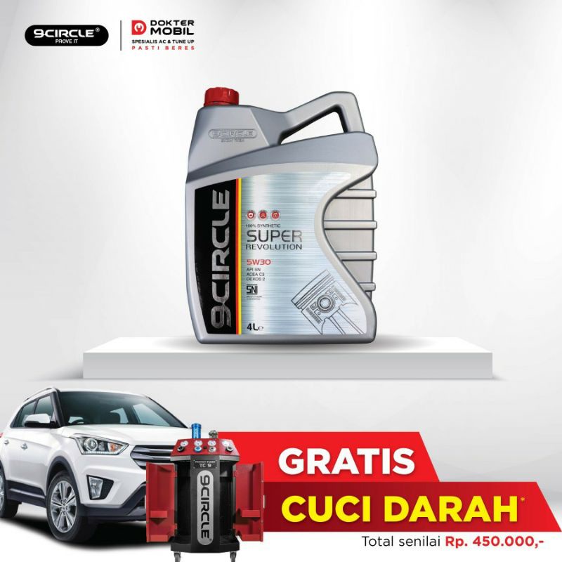 Oli Mobil Terbaik 9circle 5W 30 100% Synthetic Super Revolution 4 L
