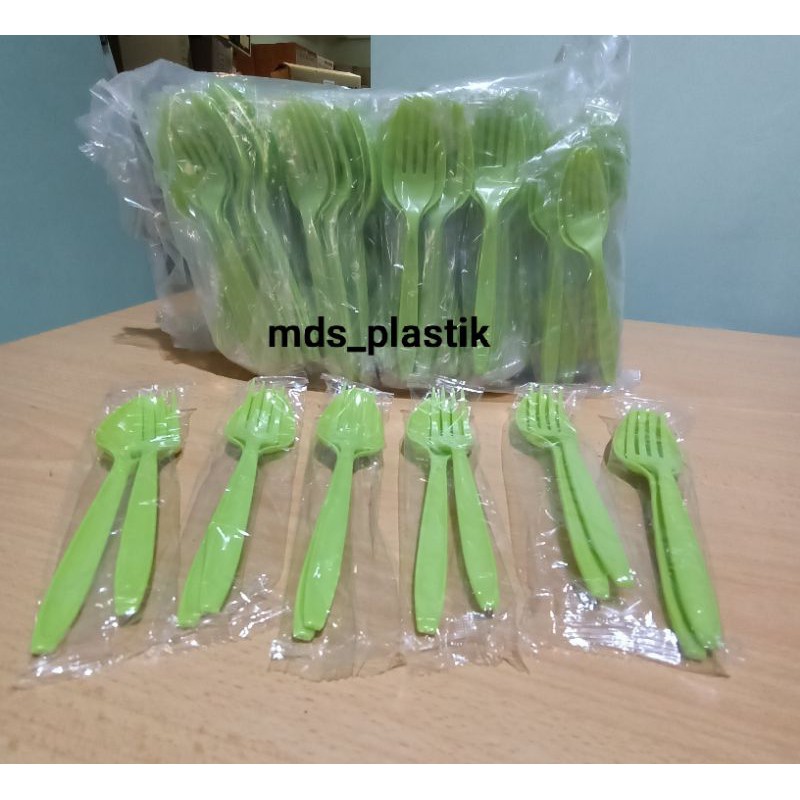 SET SENDOK GARPU MAKAN PLASTIK HYGIENIS ECER DAN GROSIR