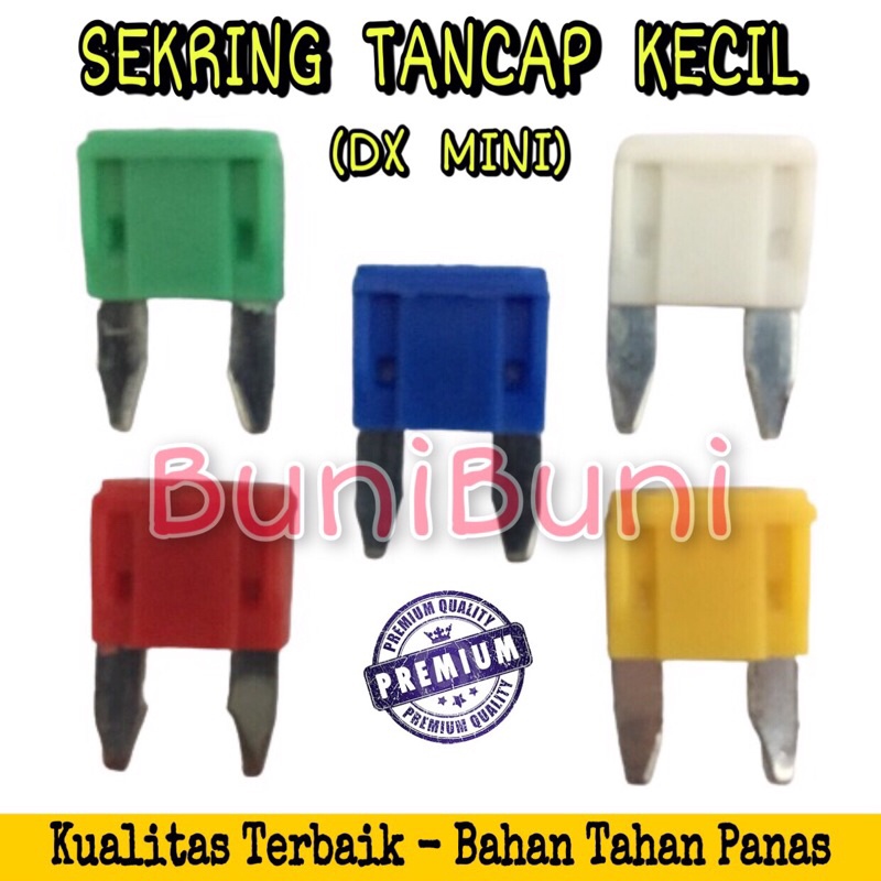 Paket 10 Pcs - Sekring / Sikring Tancap Dx MINI / Sekering Kecil Untuk Mobil &amp; Motor - Bahan Tahan Panas