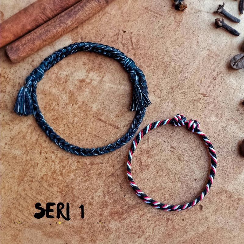 Gelang Set Hitam / Gelang Cowok Murah / Gelang Tali Murah / Set Gelang Putih / Set Gelang Hitam