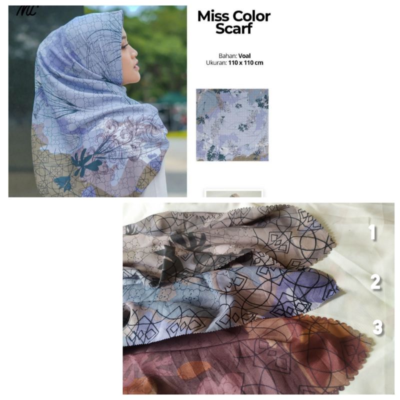 Umama Scraf Miss Color Hijab Segiempat Motif Lasercut Bahan Voal part 3