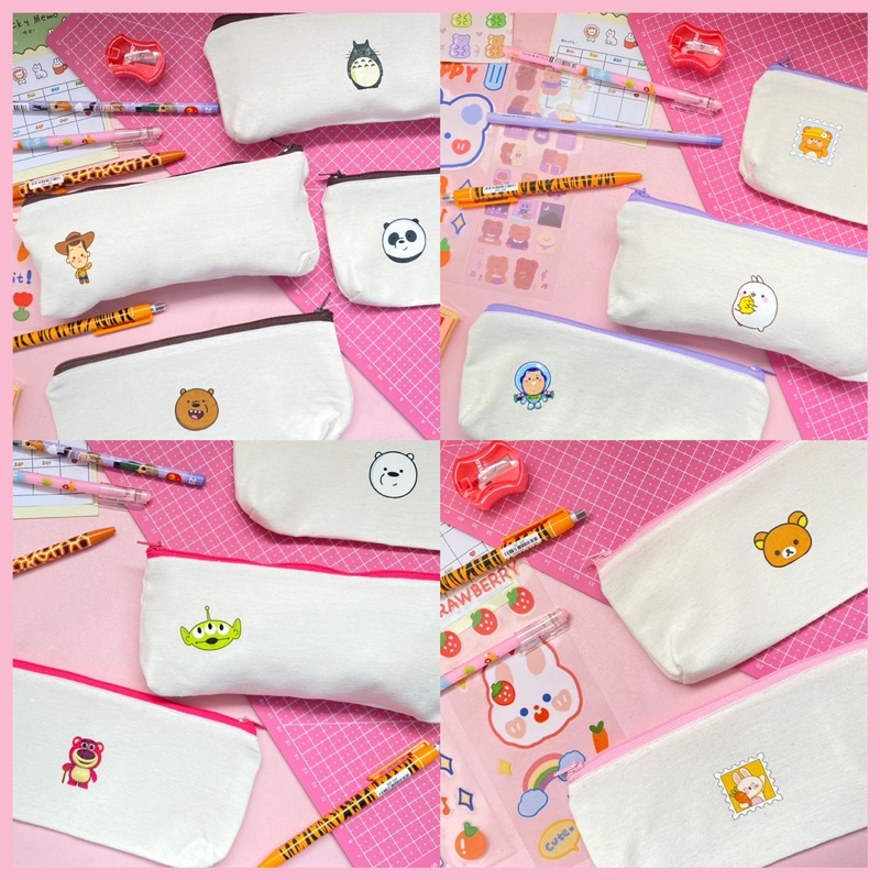 Kotak Pensil Aesthetic Korean | Pancil Case | Pouch Serbaguna | Dusgrip Karakter Cute Tempat Pensil Pouch Minimalist