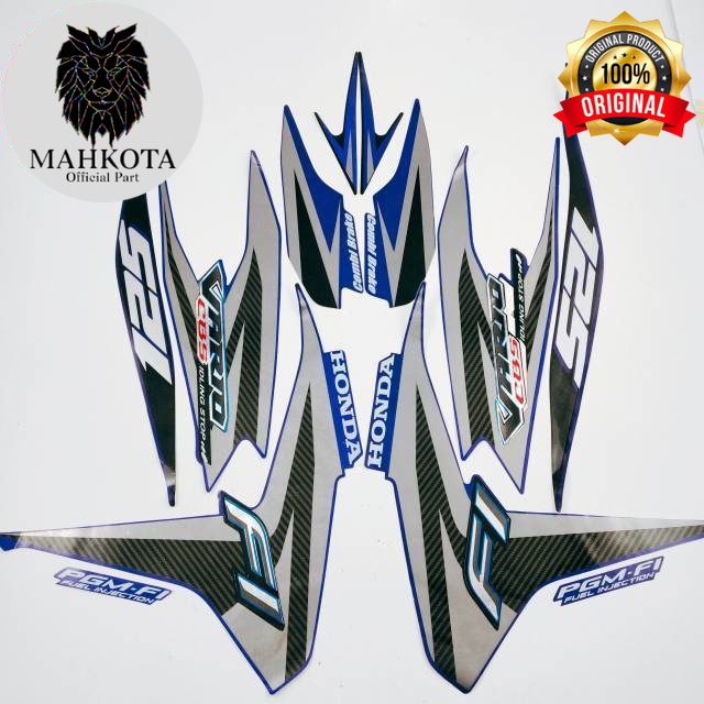 Original Asli Striping Stiker Polet list motor honda vario 125 cbs old 2013 biru list body standar o