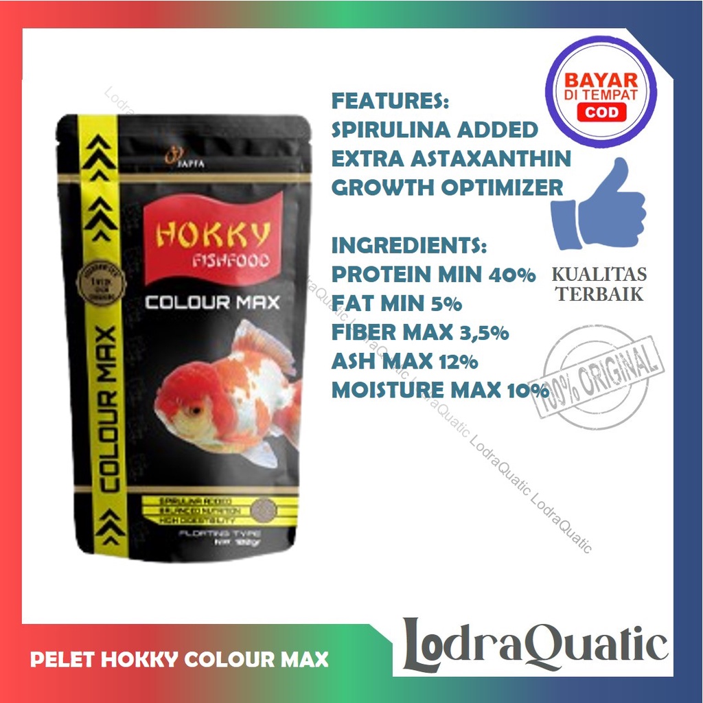 {HOKKY GOLDFISH 100 GRAM} PROMO MURAH MAKANAN PELET IKAN HIAS HOKKY GOLDFISH 100 GRAM FISH FOOD PELET IKAN KOKI PAKAN IKAN HIAS PAKAN IKAN MAS