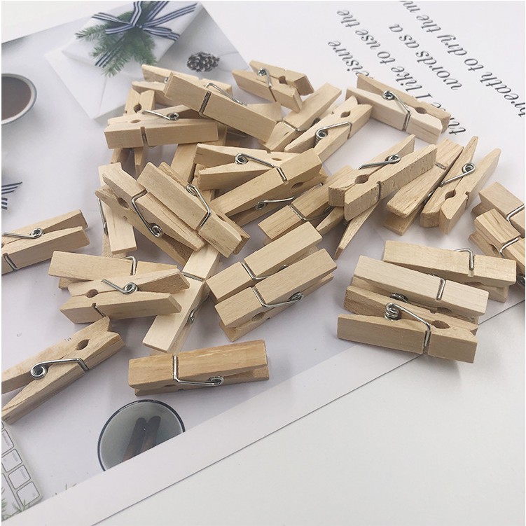 JEPITAN KAYU (20 PCS) | WOODEN CLIP | JEPIT FOTO POLAROID | WOODEN CLIP WARNA KAYU