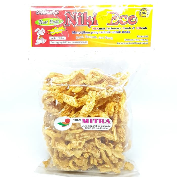 

NIKI ECO URAT SAPI 60gr | KERIPIK RAMBAK KRIPIK MATANG RENYAH GURIH