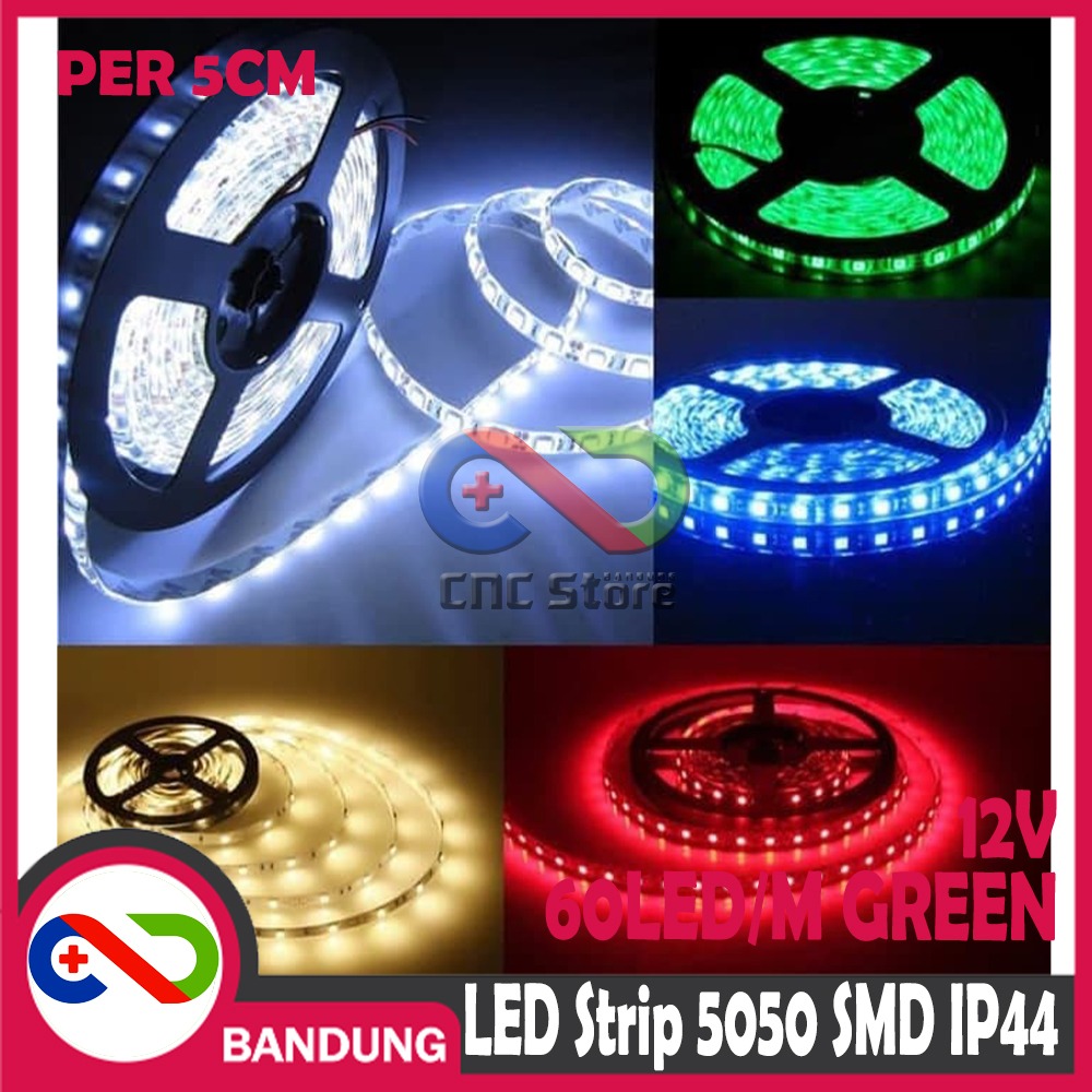 LAMPU LED STRIP LIGHT HIJAU 5050 SMD IP44 OUTDOOR 5 CM WATERPROOF