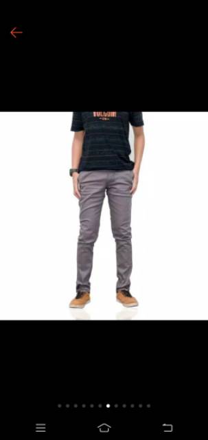 Celana Panjang Chino Pria Premium / Celana Kerja Casual Slimfit Cream