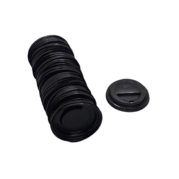 TUTUP CUP HITAM PER SLOP KERTAS FOAM Minuman Kemasan Praktis Aman Jus Sablon Kopi Coffee Panas Minum