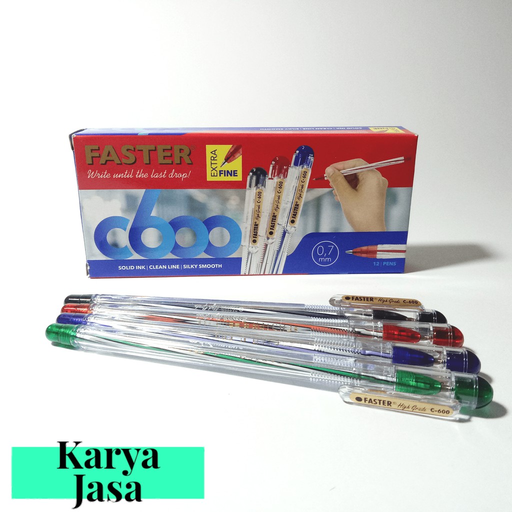 

Faster C600 Pen Hitam/ Biru 0.7mm | Pulpen Faster| Grosir ATK Medan
