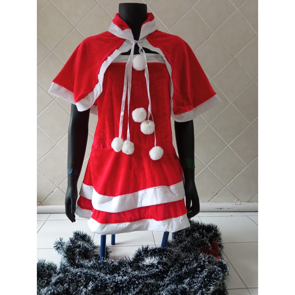 kostum dress natal santarina wanita christmas dewasa adult all size