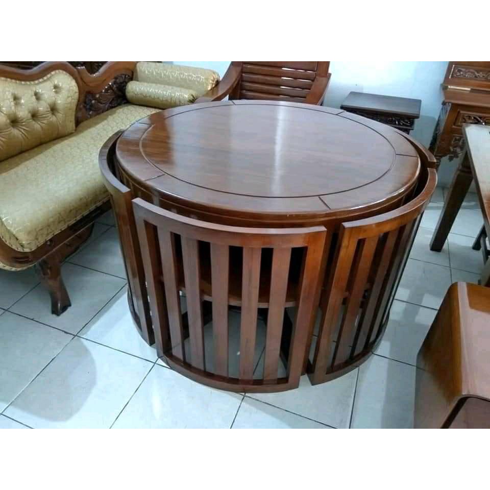 set meja bulat jati jepara/kursi jati jepara/meja jati jepara