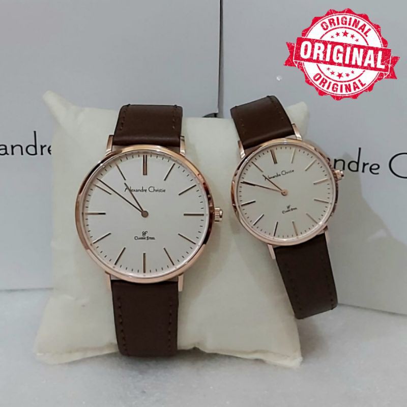 Jam Tangan Alexandre Christie Couple AC 8490 Alexander Christie Couple Rosegold Original