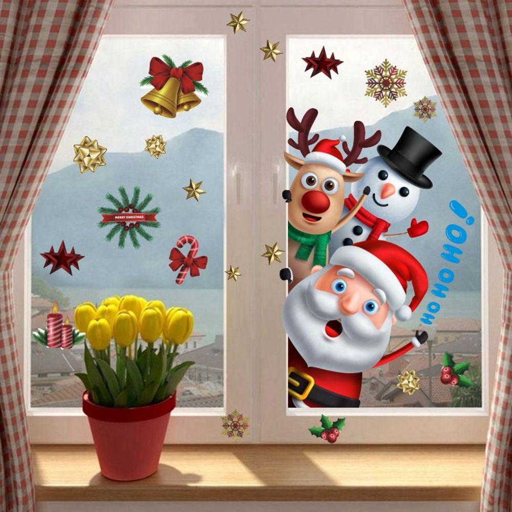 [Elegan] Stiker Dinding DIY Snowflake New Year Self-adhesive Wall Decals Hiasan Natal Dekorasi Natal