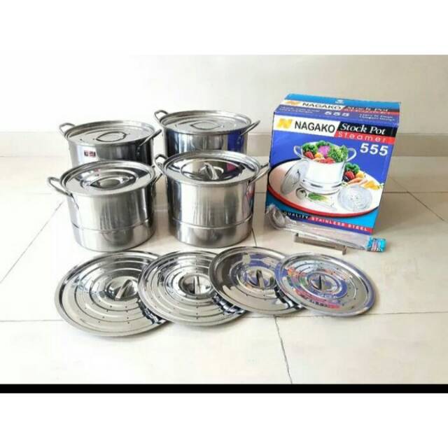 Panci stock pot steamer nagako 555