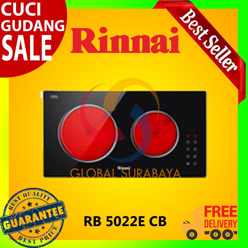 RINNAI Kompor Listrik Vitro Ceramic Tanam 2 Tungku - RB-5022E-CB