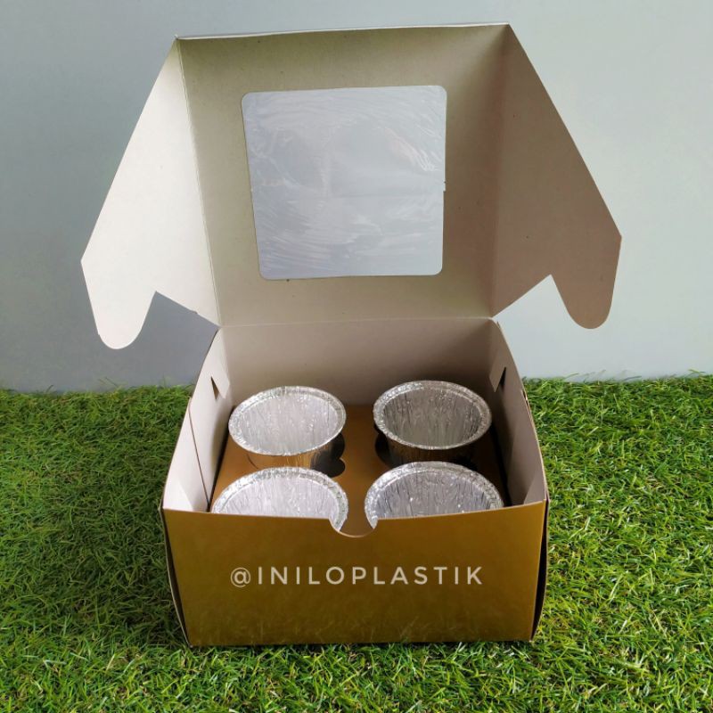 

RB @10pcs Dus Cupcake Lubang 4 / Box Kemasan Kue Cupcake Muffin Lubang 4