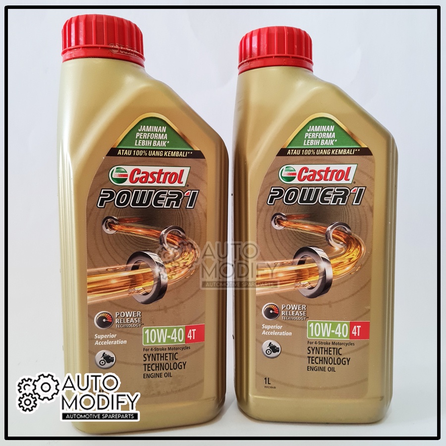 Oli 4T Castrol Power 1 10W40 1 Liter (1000 ml) API SN MA2 MOTOR SPORT
