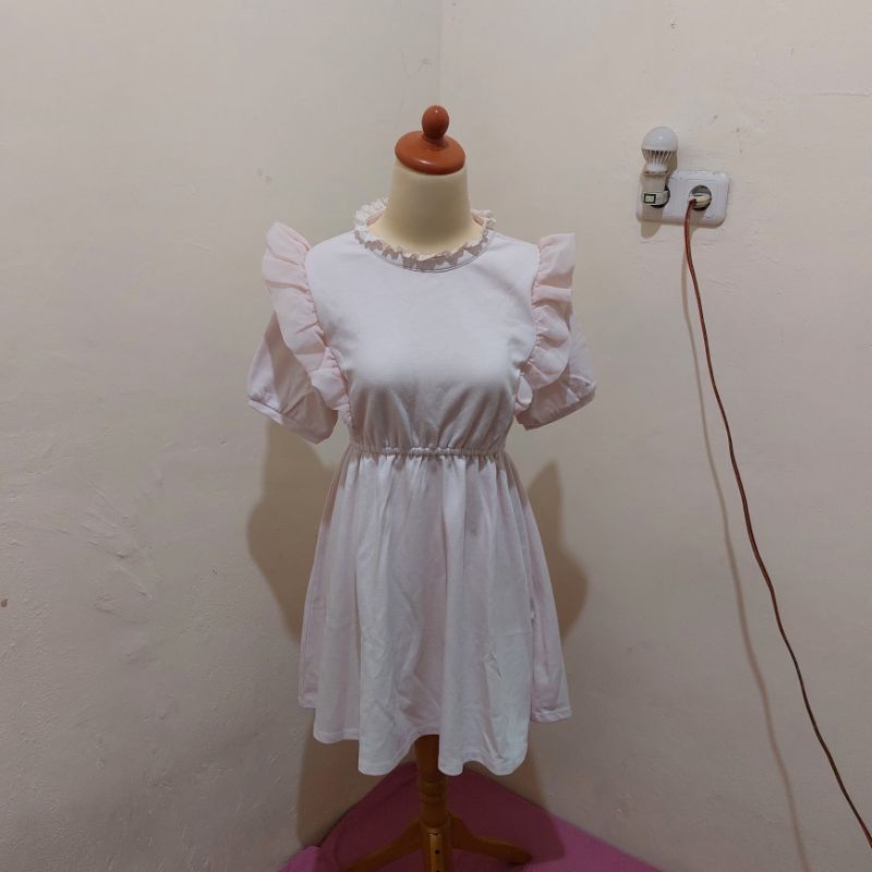 [THRIFT/PRELOVED] KOREAN MINI DRESS PINK BISA UNTUK ANAK ANAK