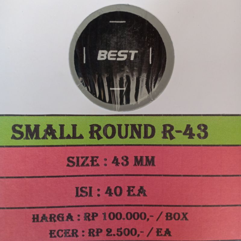 Bestpatch Small Round 43mm Per Pcs / Biji / Lembar - Karet Tambal Ban Dalam - Best - Bestpatch