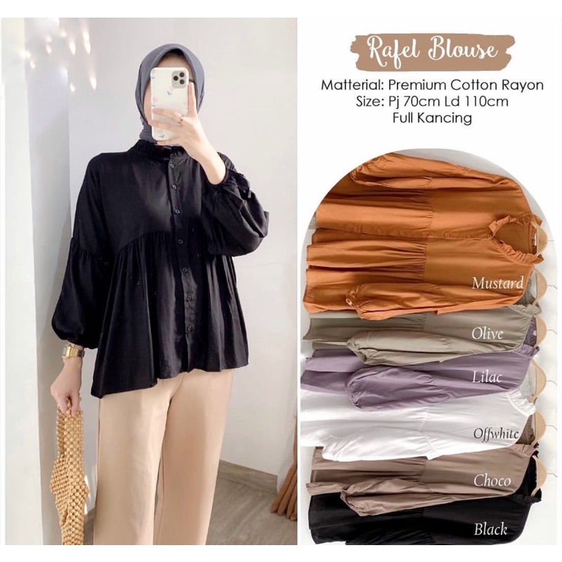 RAFEL BLOUSE / KEMEJA WANITA / ATASAN WANITA KERJA BAJU WANITA | Gamis Terbaru2022 Baju Lebaran Rema