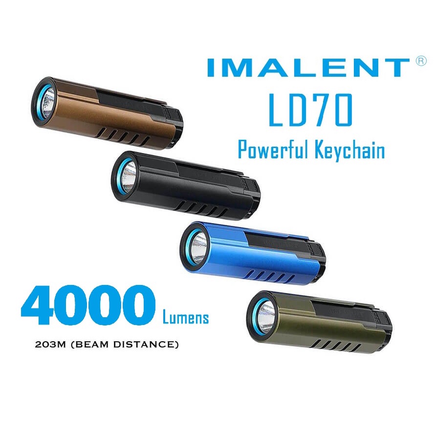 IMALENT LD70 - Mini EDC Flashlight 4000 Lumens - Senter Mini Hiking Camping Emergency Portabel Super Terang 4000 Lumens