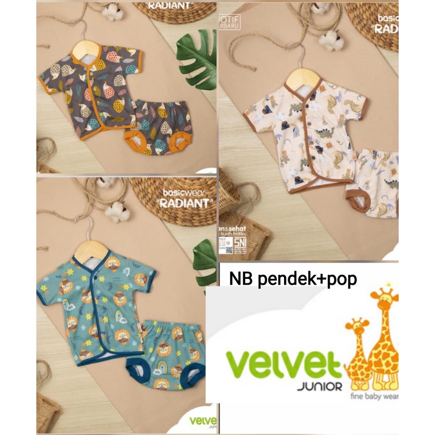 Velvet Junior Newborn setelan pendek/panjang/Romper/Jumper Pendek/Panjang/