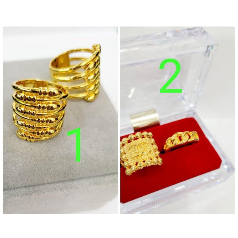 perhiasan titanium/emas 24k warna emas 999/titanium ori anti karat /tidak menyebabkan elergi/cincin channel