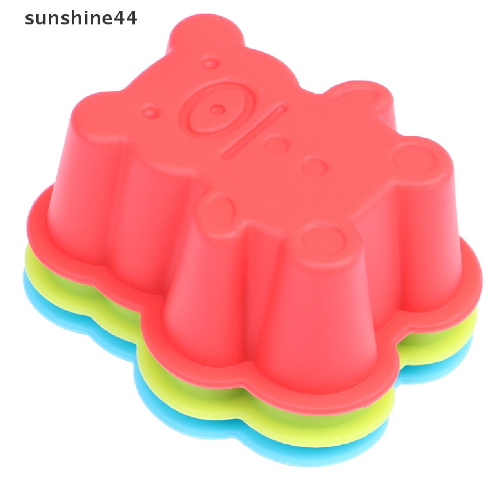 Sunshine 1Pc Cetakan Kue / Sabun Diy Bentuk Binatang Bahan Silikon Ukuran 7cm