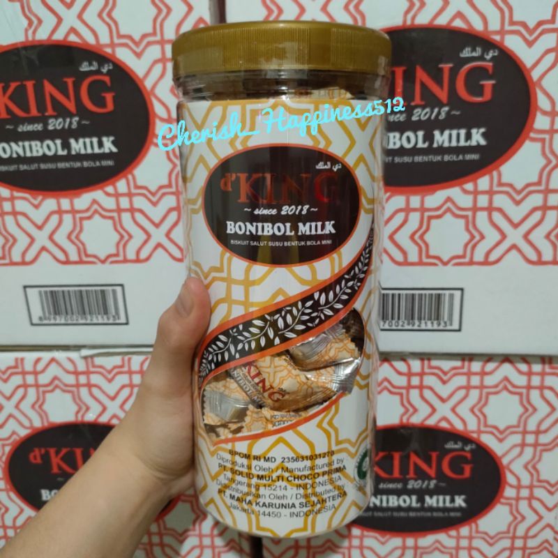 1 Toples 80 pcs D'KING Bonibol Jumbo Biskuit dan Wafer Salut Cokelat, Keju, dan Susu