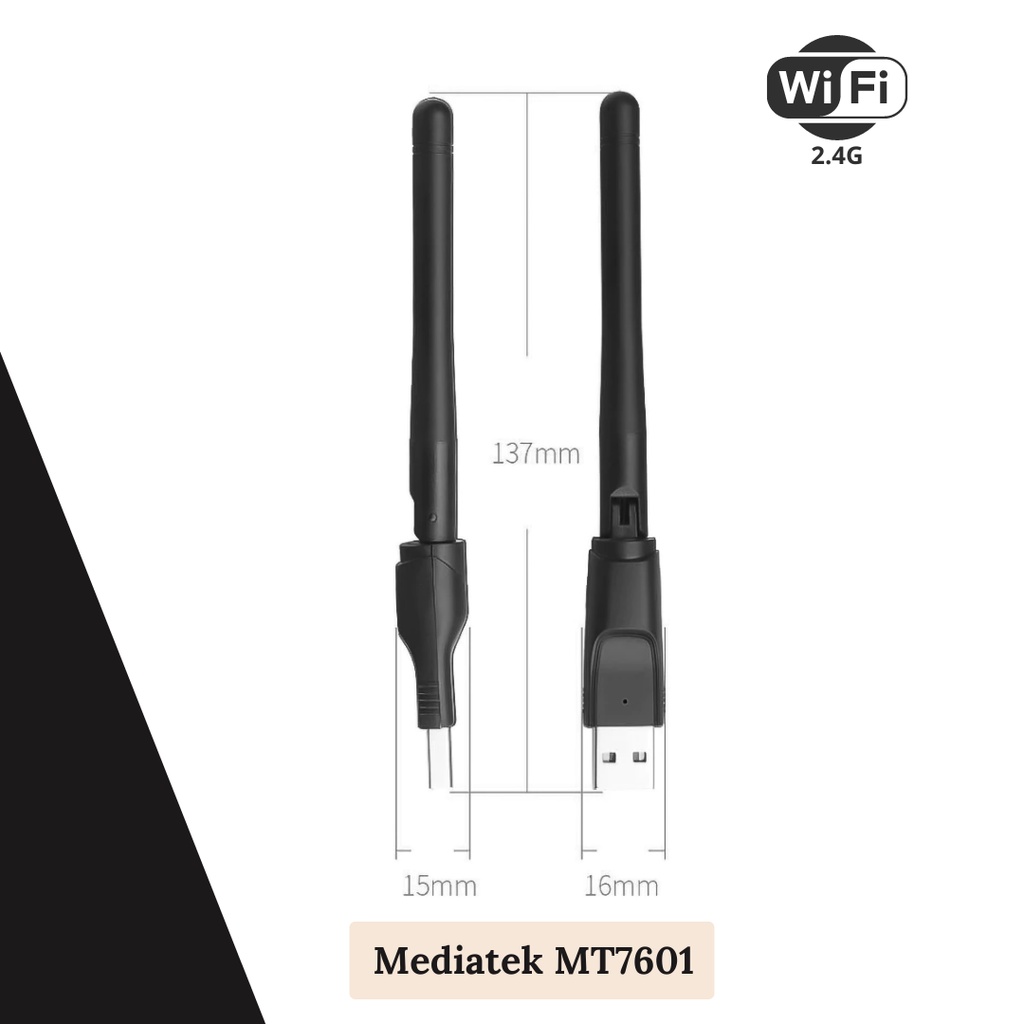 Dongle Wireless Wifi MT7601 USB Wifi Receiver Untuk Set Top Box TV Digital PC dan Laptop