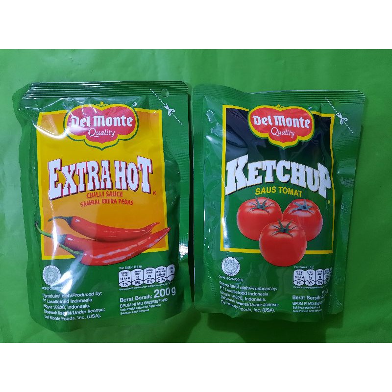 Saus Delmonte Extra Hot &amp;  Ketchup 200gr &amp; 1kg