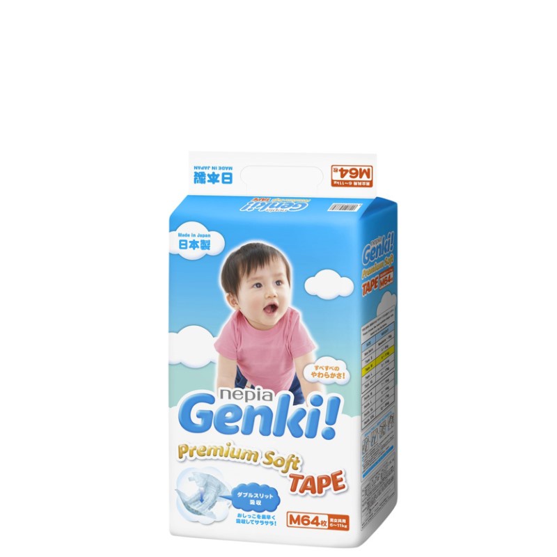 Promo Harga Nepia Genki Premium Soft Tape M64 64 pcs - Shopee