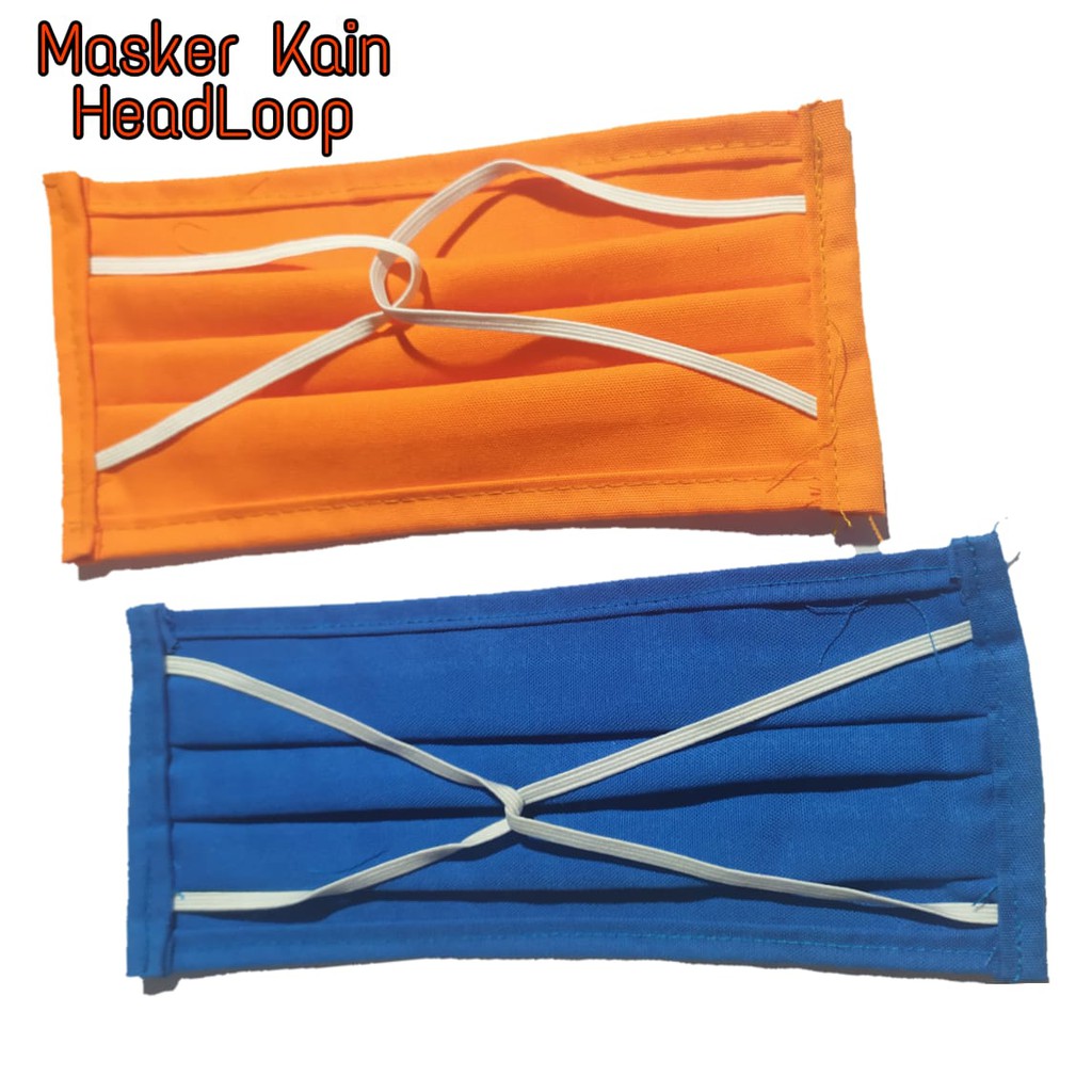 TERMURAH 1 LUSIN / 12 PCS MASKER KAIN HIJAB / MASKER KAIN HEADLOOP