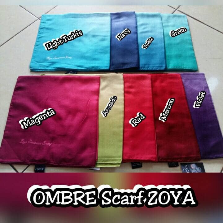 Langsung Order Hijab Kerudung Segi Empat Ombre Scarf ZOYA Original UNGGULAN