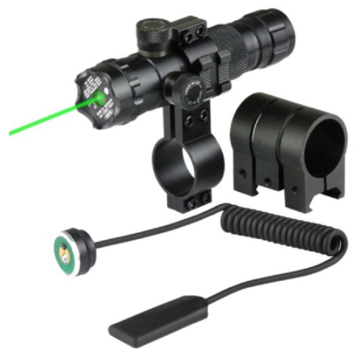 LASER SENAPAN ANGIN Tactical Green Dot Laser Scope Mount+Baterai+Charger - JG-1 - hitam - TaffLED