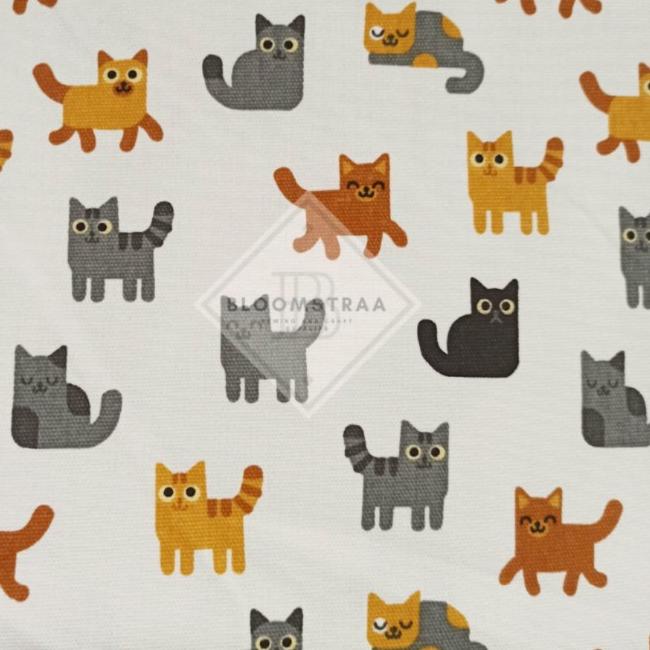 ♂ Kain Kanvas Kucing Putih bahan canvas meteran motif white cat fabric ➾
