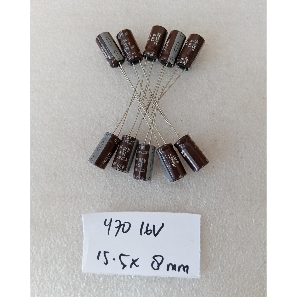 Capacitor Elco 470uf 16v 15.5x8 10pcs