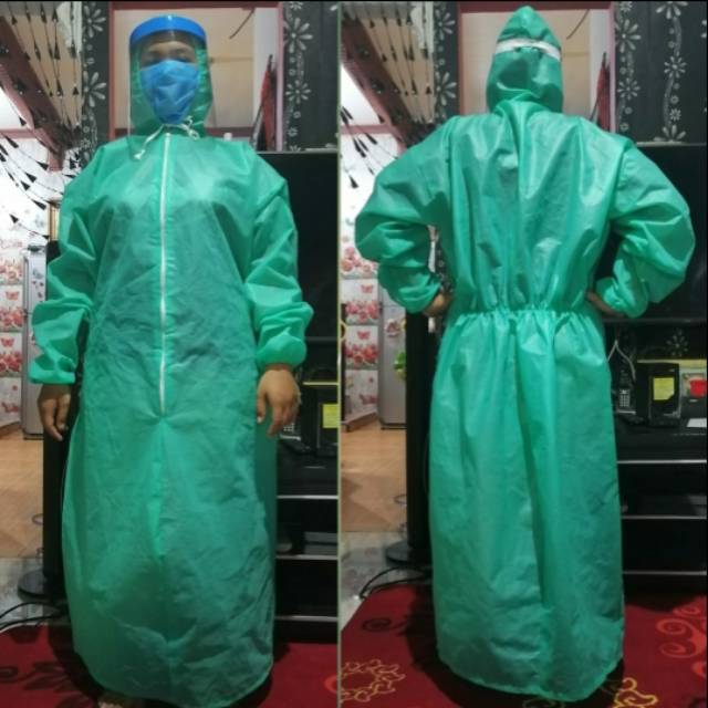 Gown APD with hoodie Shopee Indonesia