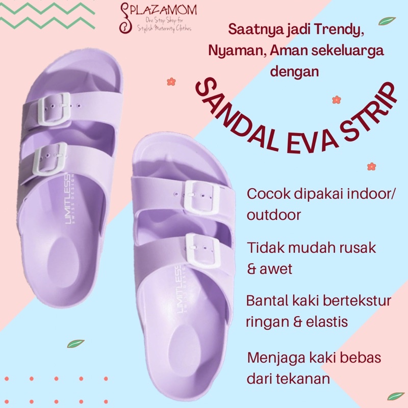 sandal EVA karet WANITA DEWASA keluarga family strap strip 2 selop sendal slippers ringan nyaman anti slip awet kualitas premium untuk outdoor indoor