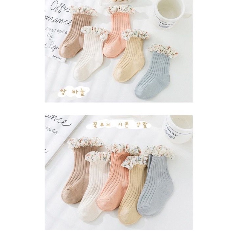 Kaos kaki Baby Ruffle Import | Kaoskaki Bayi Anak ruffle Kriwil Bunga