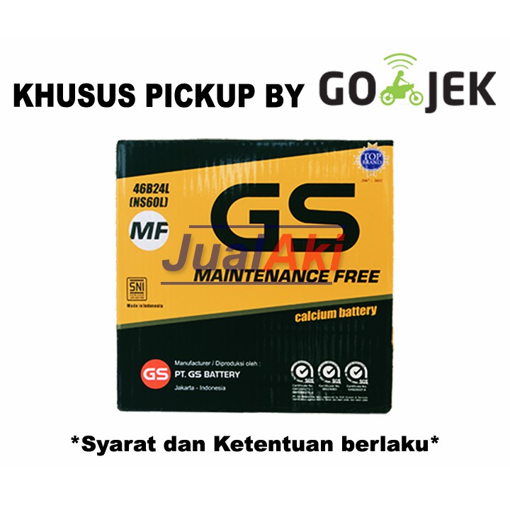GS MF NS60L / 46B24L / Aki Kering / Maintenance Free (Promo Gojek)