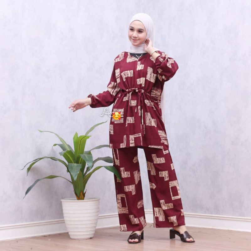 SETELAN TIEDYE. SETELAN LENGAN PANJANG. ONE SET SERUT