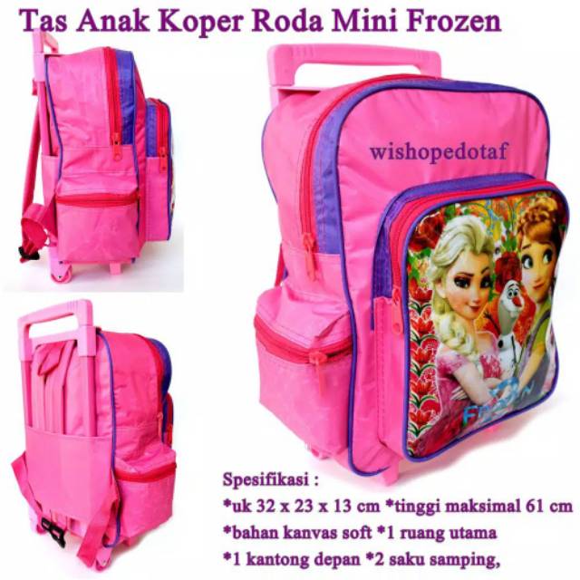 Tas dorong besar / tas Troli anak cewek sekolah TK SD ukuran besar by zellshop