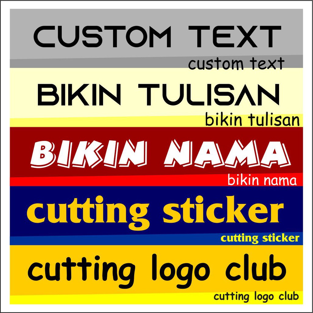 Custom text bikin nama bikin stiker logo cutting sticker sticker nyala