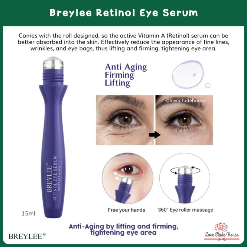 Retinol Eye Serum - Menyamarkan Kerutan Halus Area Sekitar Mata