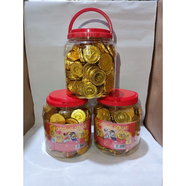 

Coklat emas Dollar bentuk bulat hiasan kue/bouquet