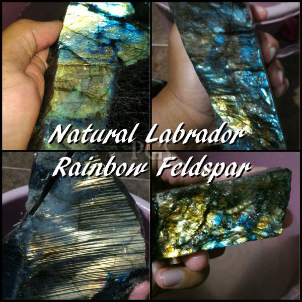 BAHAN ROUGH NATURAL BATU AKIK LABRADOR RAINBOW FELDSPAR (LABRADOR PELANGI) TERMURAH !!!