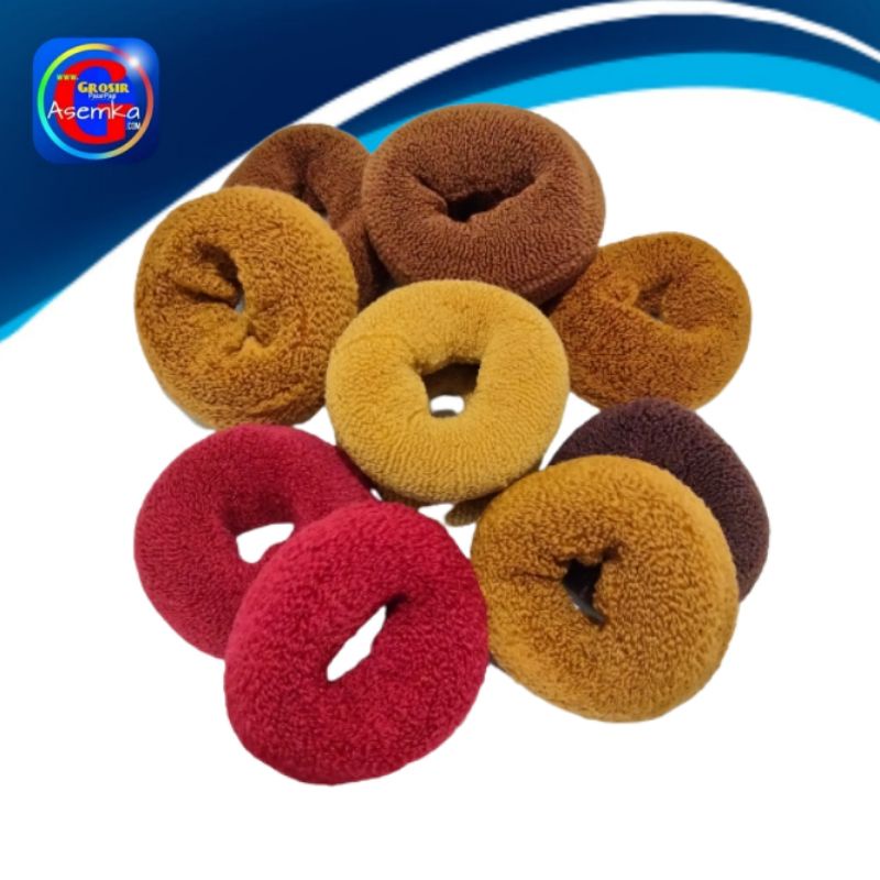 GPA Ikat rambut 12pcs Donut Jumbo Produk Lokal Grosir